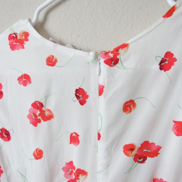 GAP Dainty Floral Print Mini Dress White/Red Size 4 - Picture 6 of 7